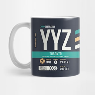 Toronto (YYZ) Airport Code Baggage Tag Mug